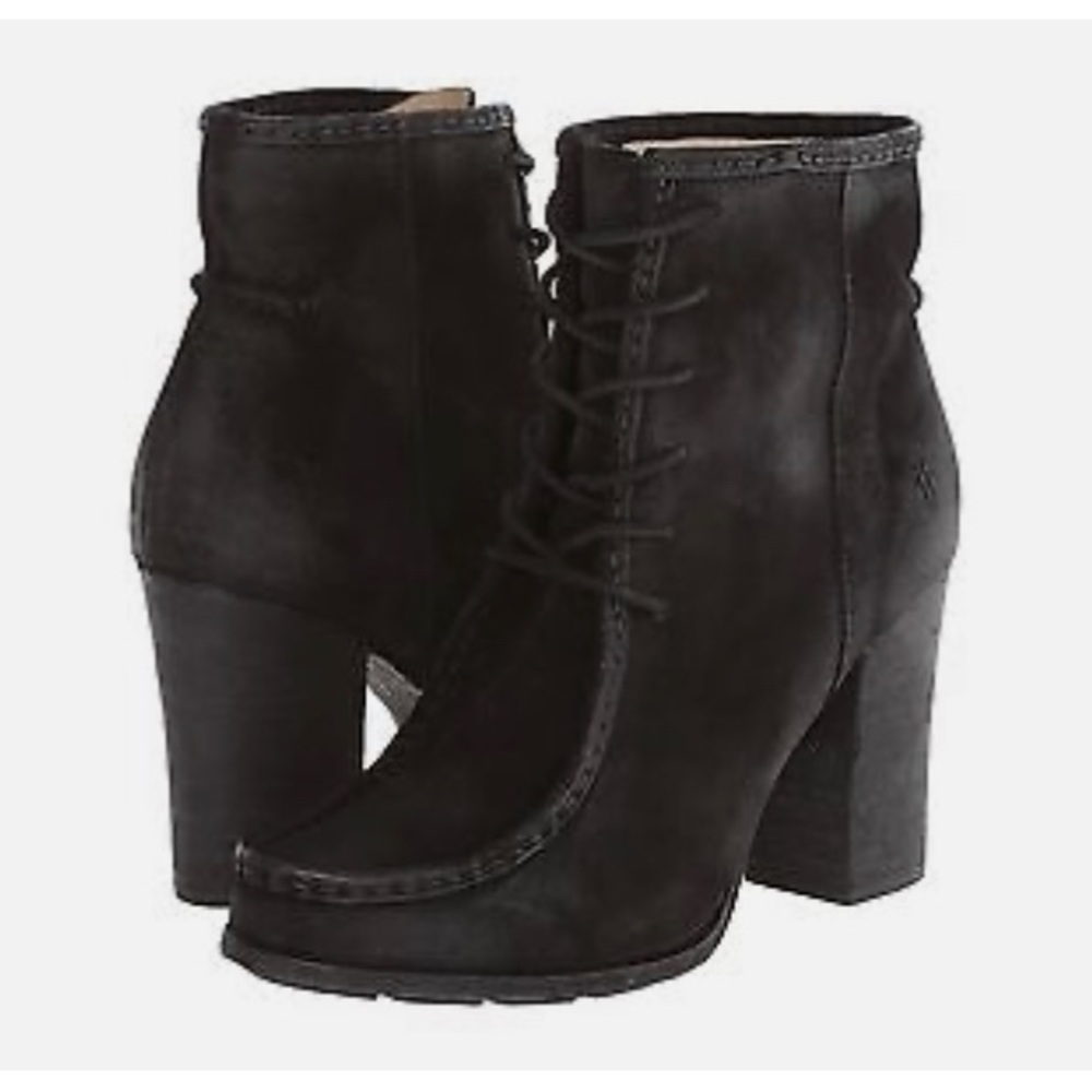 Frye Parker Boots | Black Suede Lace-up